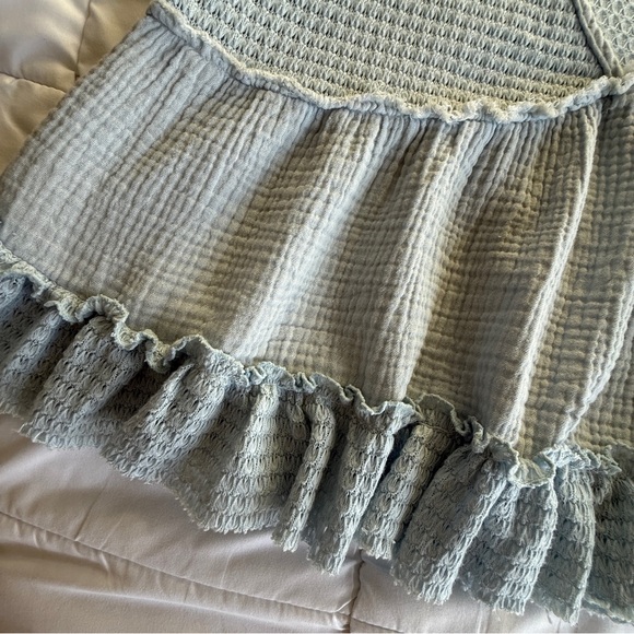 Ultra Flirt Blue Textured Peplum Tank Top Size XL - Picture 4 of 8